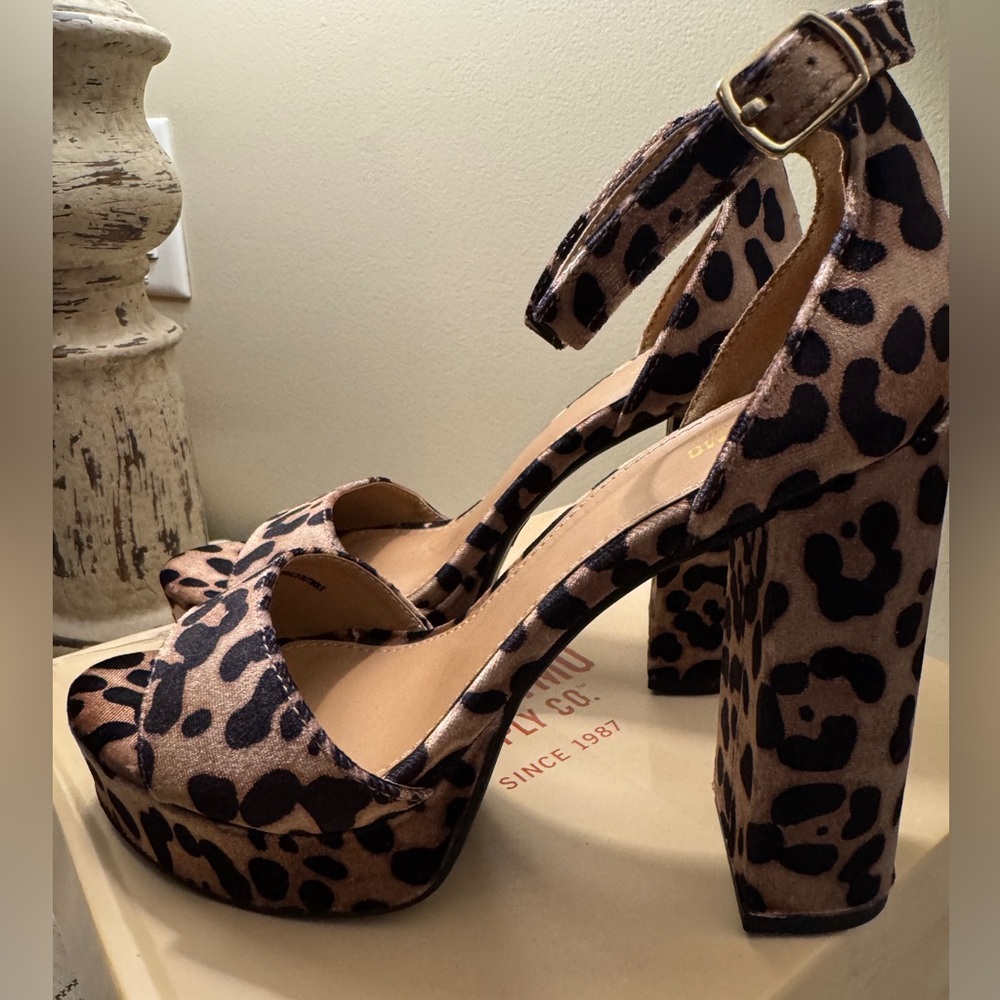 Leopard Print Platform Heels